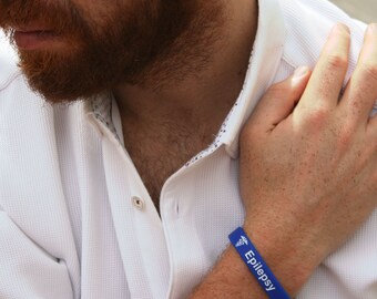 Epileptic Wristbands for Men Ladies Medical ID Alert Bands