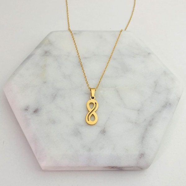 Autismus-Bewusstseins-Unendlichkeits-Halsketten, goldener Anhänger an 17 "Kette