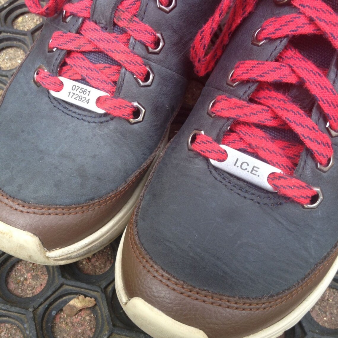 Medical Alert Shoe Tags Custom Engraved ID Tag Laces Shoes Etsy