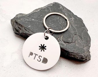 PTSD Medical Alert Keychain – Acrylic Emergency ID Tag For Invisible Illness, Safety Gift