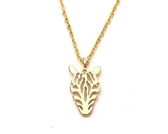 EDS Zebra Necklace Womens Ehlers Danlos Syndrome Pendant Jewelry Jewellery Golden Stainless Steel Charm Gift For Ladies Support Awareness UK