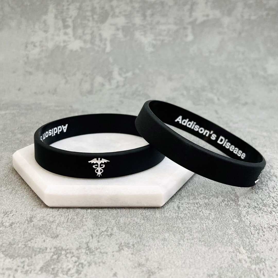 Addison's Disease Medical Bracelet Hidden Message Wristband Alert Adrenal Insufficiency Medic ID