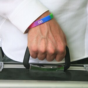 Rainbow Infinity Wristband Mens Silicone Band