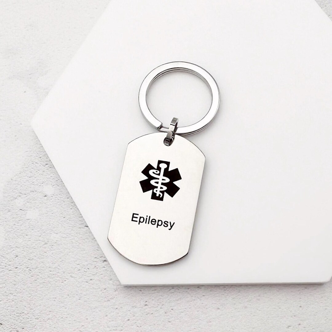 Epilepsy Keychain – Medical Alert Stainless Steel Emergency ID Tag - Etsy