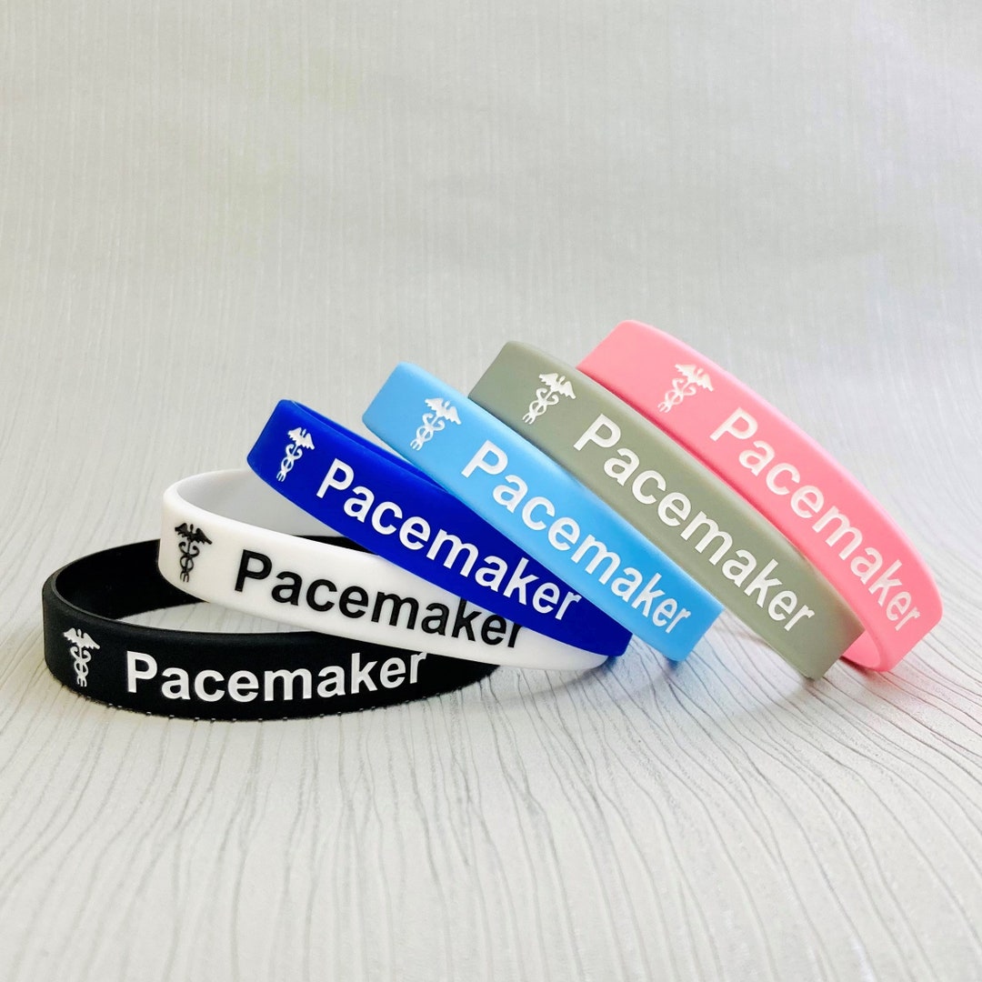 Buy Pacemaker Wristbands for Women Ladies Unisex Band Jewellery Jewelry  Heart Disease Medical Alert Black White Blue Pink Grey Gray Set of UK  Online