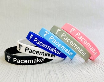 Pacemaker Wristbands For Women Ladies Unisex Band Jewellery Jewelry Heart Disease Medical Alert Black White Blue Pink Grey Gray Set Of 3 UK