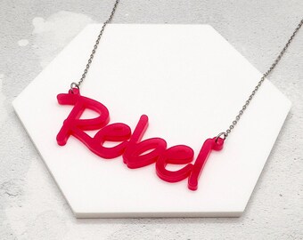 Rebel Necklace – Handmade Acrylic Statement Jewellery, Gift For Her