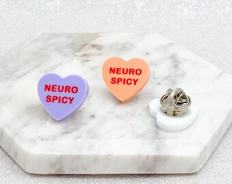 Pin de corazón neuropicante para autismo, TEA, síndrome de