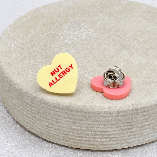 Awareness Pin For Nut Allergy Heart Pins Badges Nuts Peanut Allergies Medical Alert Support Badges Unisex Gift For Women Men Kids Girls UK