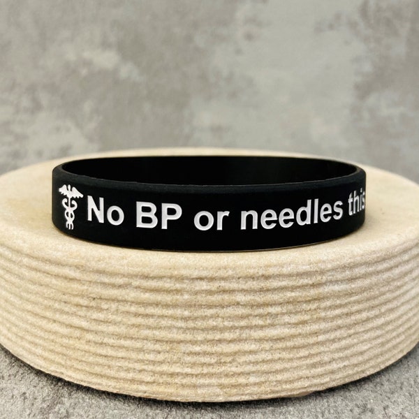 No BP or Needles Medical Wristband For Swelling Awareness No Blood Pressure Needles Fistula Arm Swollen Bands Mens Women Ladies Bracelet UK