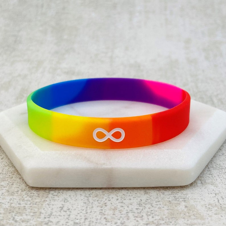 Autism Rainbow Infinity Bracelet Multicoloured Awareness