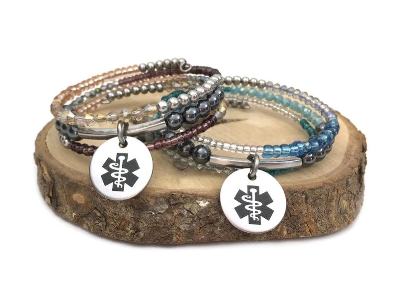 Medical alert bracelet diabetes asthma epilepsy allergy memory Etsy