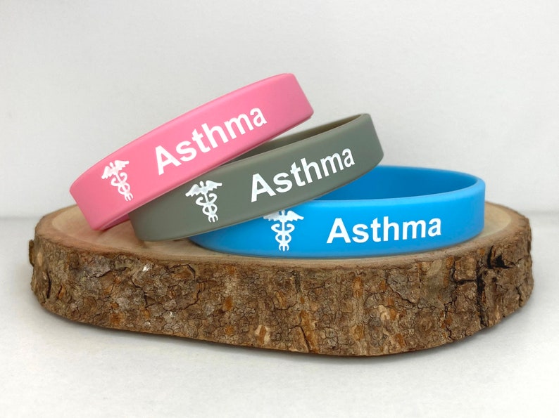 Asthma Medical Alert Wristbands Asthmatic Bracelets Jewellery Etsy