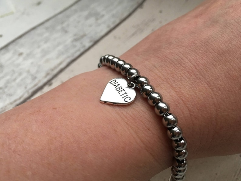 Diabetic charm bracelet medical alert ID ladies womens girls Etsy