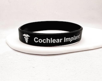 Cochlear Implant Medical ID Bracelet | Silicone Alert Wristband For Hearing Device Users
