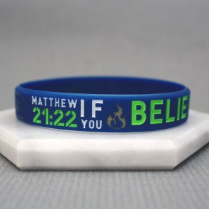 Bible Verse Wristbands For Religion Religious Scripture Faith Love Power Awareness Support Silicone Bands Ladies Men Unisex UK Matthew 21:22