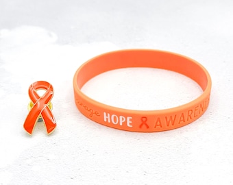Orange Awareness Ribbon Wristband – Multiple Sclerosis & COPD Support