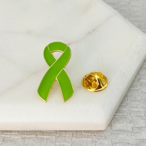 Psychische Gesundheit Bewusstsein Band Pin für Männer Frauen Damen Unisex Abzeichen Lyme Borreliose Muskeldystrophie Lymphom Unterstützung Geschenke UK Lime Grün