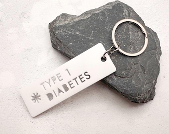 Type 1 Diabetes Medical Alert Keychain – Acrylic T1D Emergency ID Tag, Chronic Illness Gift
