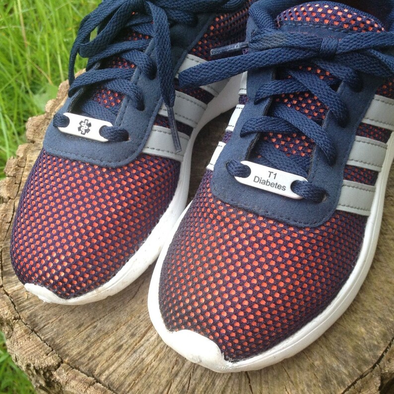 Medical Alert Shoe Tags Custom Engraved ID Tag Laces Shoes Etsy