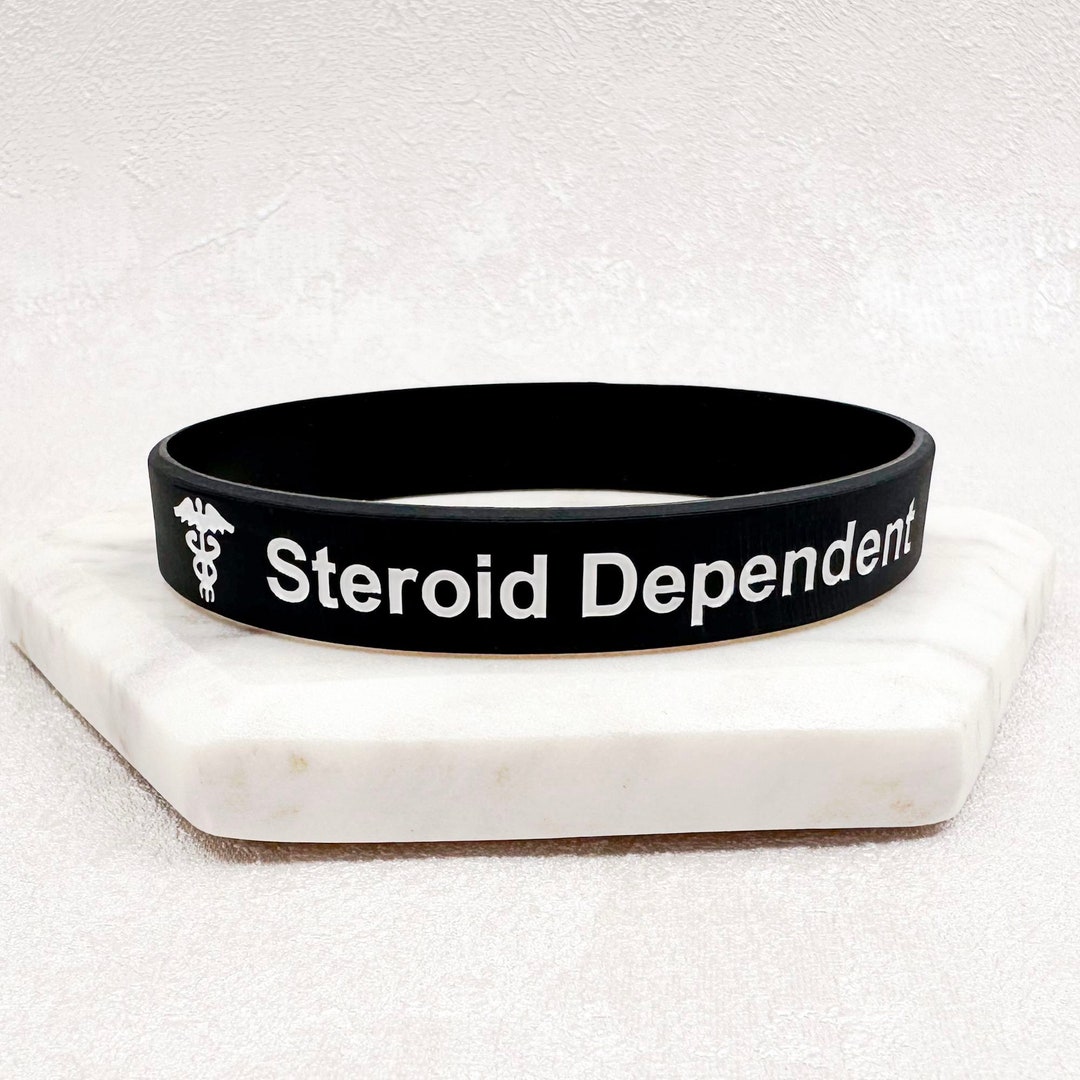 Steroid Dependent Medical Alert Wristband: Silicone ID Band for