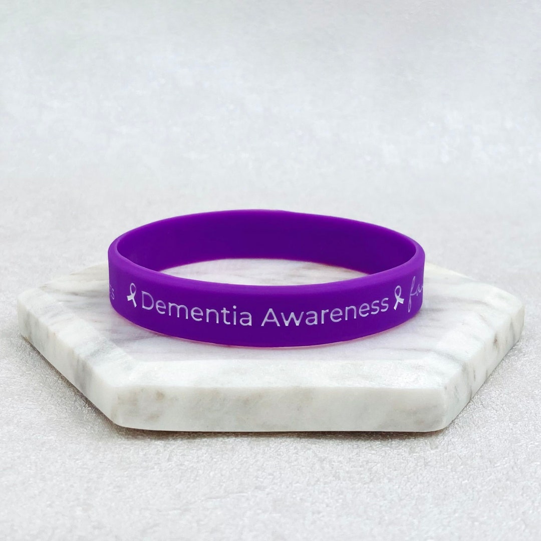 Dementia Awareness Wristband Mental Health Band Purple Bands for Her