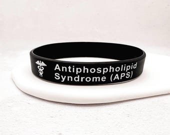 APS Medical Alert Bracelet | Antiphospholipid Syndrome Silicone ID Wristband