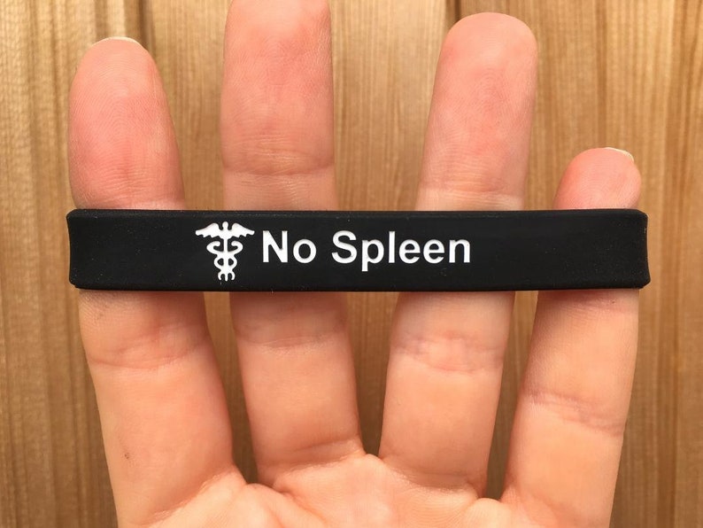 No Spleen Medical Alert Wristband Bracelets Silicone ID Band Etsy