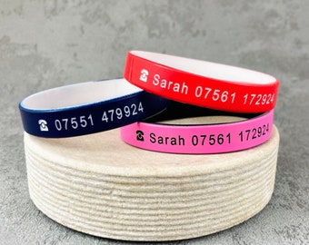 Kids Custom Engraved Wristband Personalised Message Personalized Silicone Bracelet Gift For Girls Boys Customised Children UK 152mm