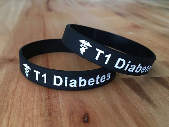 Diabético tipo 2 Conjunto de 5 Pulseras de silicona niños