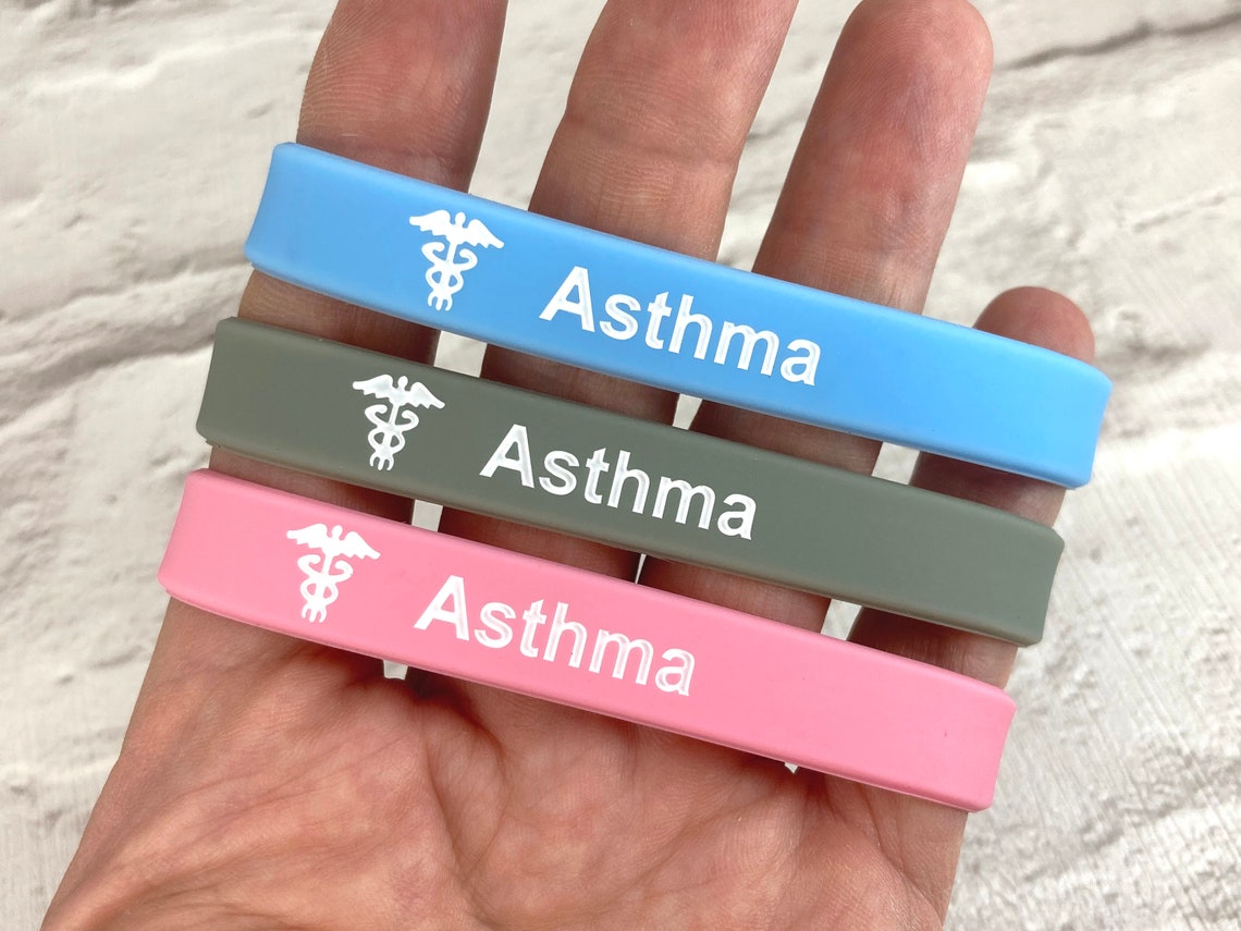 Asthma Medical Alert Wristbands Asthmatic Bracelets Jewellery Etsy