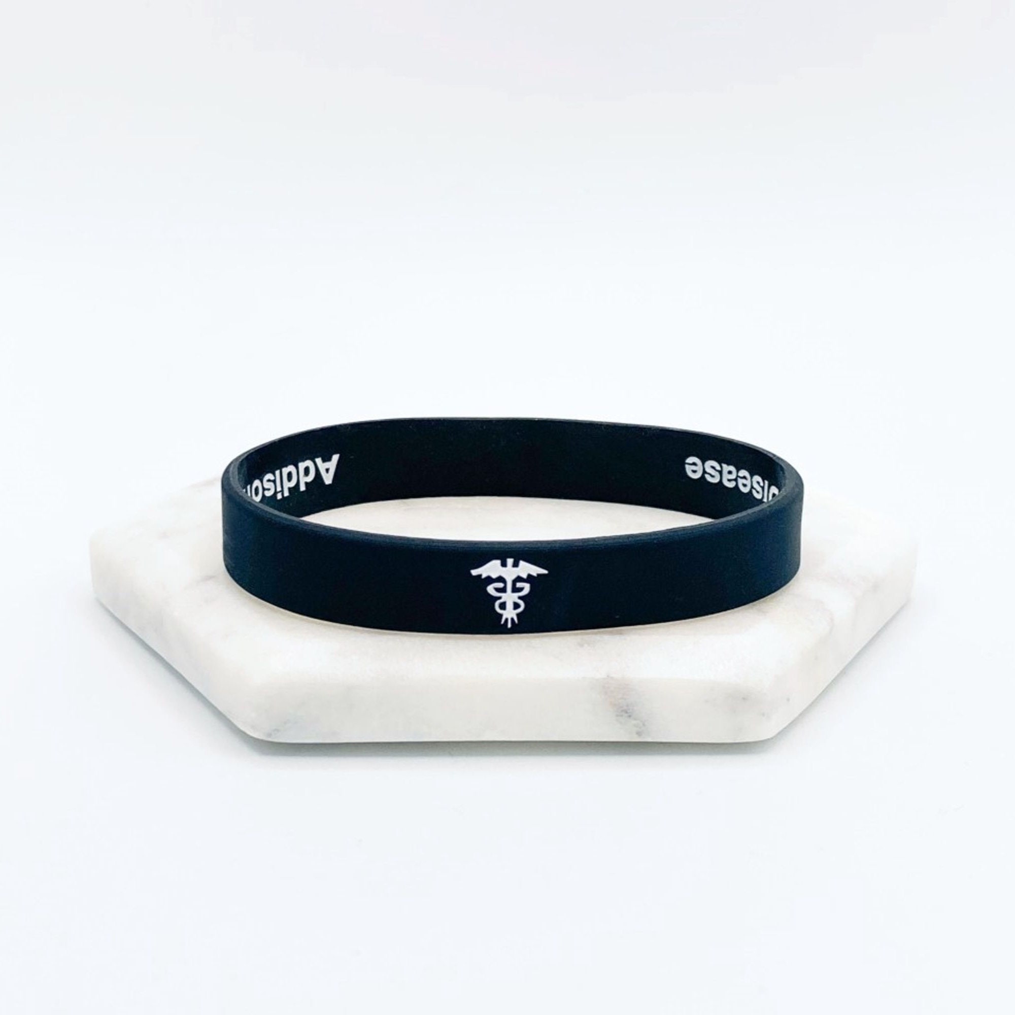 Addison-Krankheit Armbänder Medizinische ID Band Sanitäter Alarm Schmuck Schmuck Schmuck Sport Unisex Sterlingsilber Set Schwarz Blau Weiß Grau Rosa Bands UK