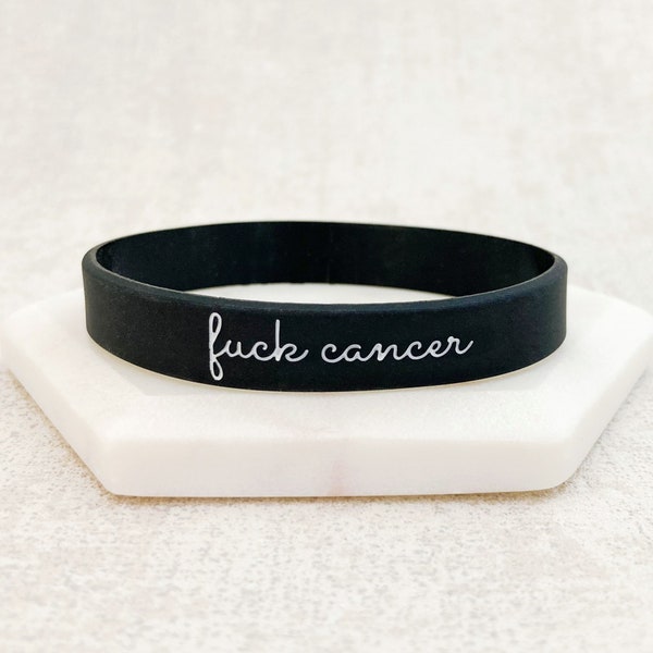 Fuck Cancer Wristband Support Bands For Men Women Ladies Survivors Warriors Breast Bone Lung Skin Unisex Black Silicone Band Awareness UK