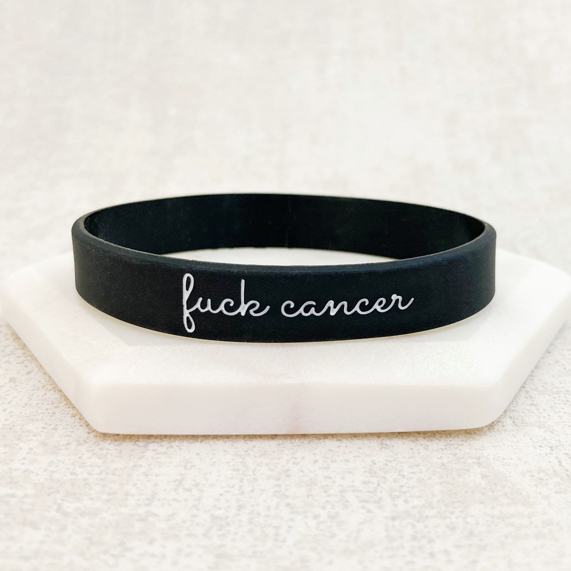 Fuck Cancer Silicone Wristband, Adult Size, Awareness Band - Etsy