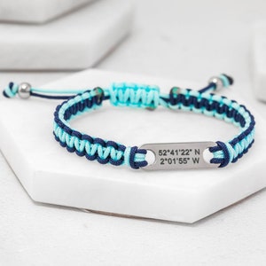 Special Coordinates Couples Bracelets Matching Latitude Longitude Jewellery Anniversary Wedding Jewelry GPS Coordinate Bracelet UK Fusion