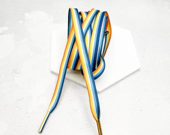 Aroace Pride Shoelaces: LGBT Striped Shoe or Trainer Laces, 120cm