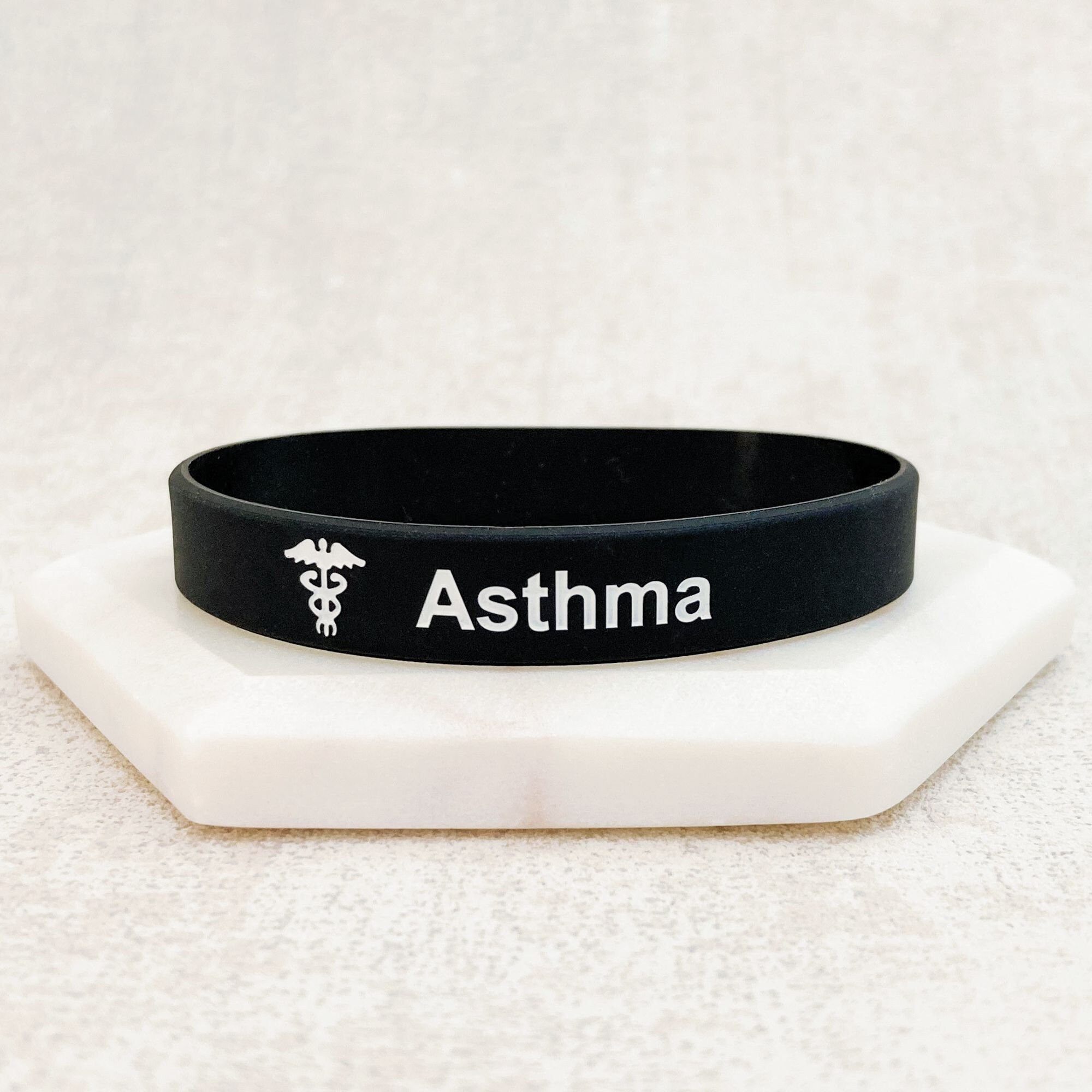 Lyndong 4 Pack Asthma Silicone Medical Alert Emergency Bracelet Wristbands ( Asthma) : Amazon.ca: Clothing, Shoes & Accessories