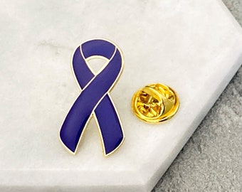 Purple Ribbon Pin For Epilepsy Fibromyalgia Lupus Pancreatic Cancer Support Mens Womens Ladies Unisex Epileptic Gift Present Accessory UK