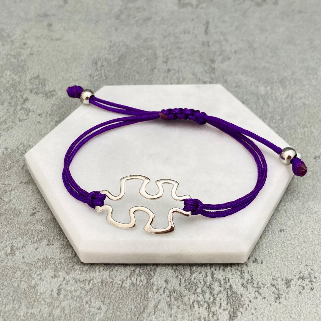 Autism Jigsaw Bracelet Cord ASD Aspergers Support Love Awareness