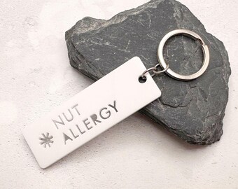 Nut Allergy Medical Alert Keychain – Acrylic Emergency ID Tag, Gift For Kids