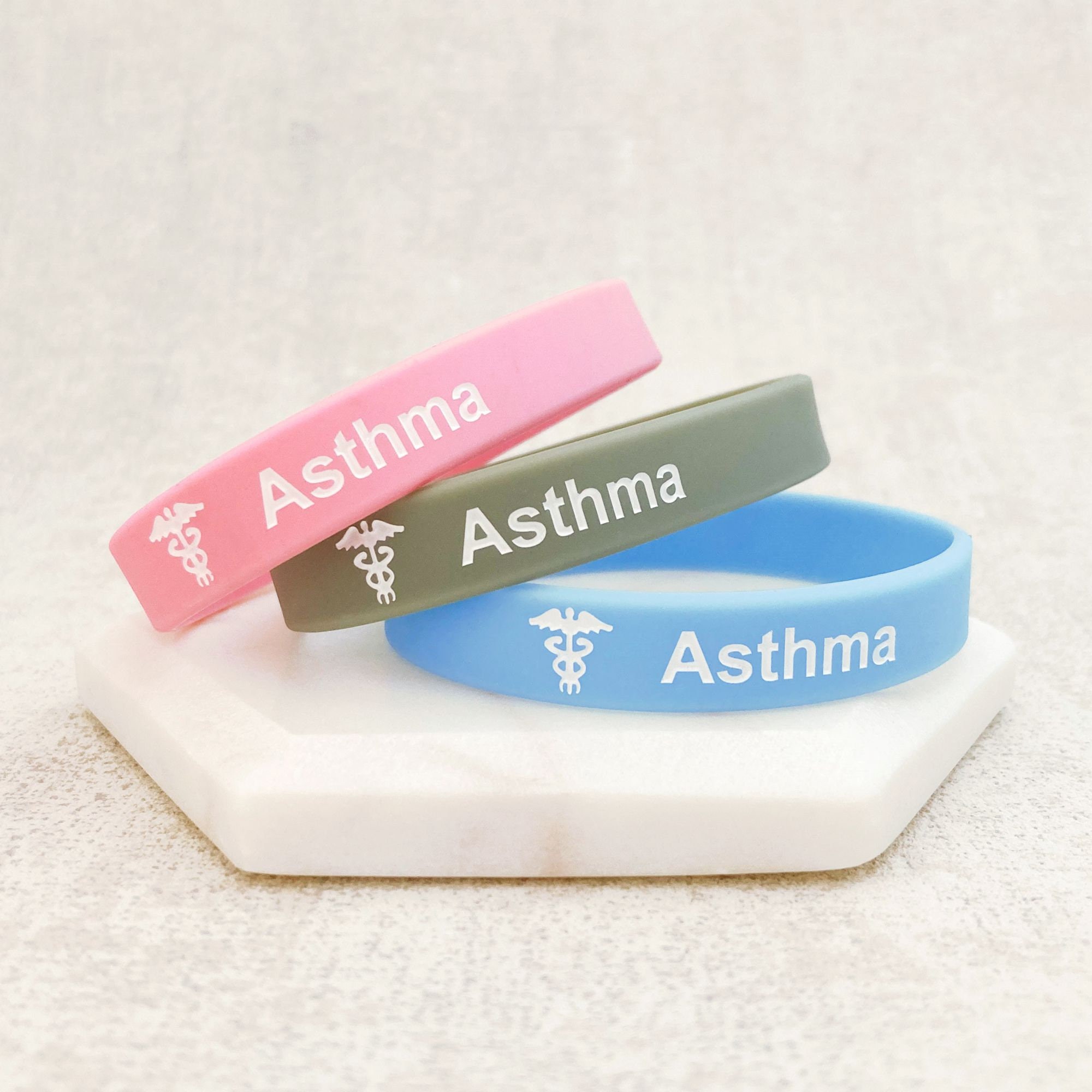 linnalove Medical id bracelet for Women Black asthma alert bracelets -  Walmart.com
