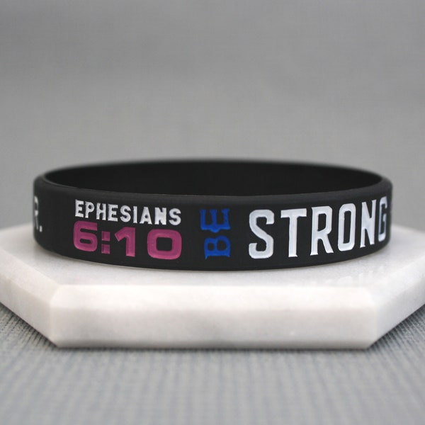 Bible Verse Wristbands For Religion Religious Scripture Faith Love Power Awareness Support Silicone Bands Ladies Unisex UK Ephesians 6:10