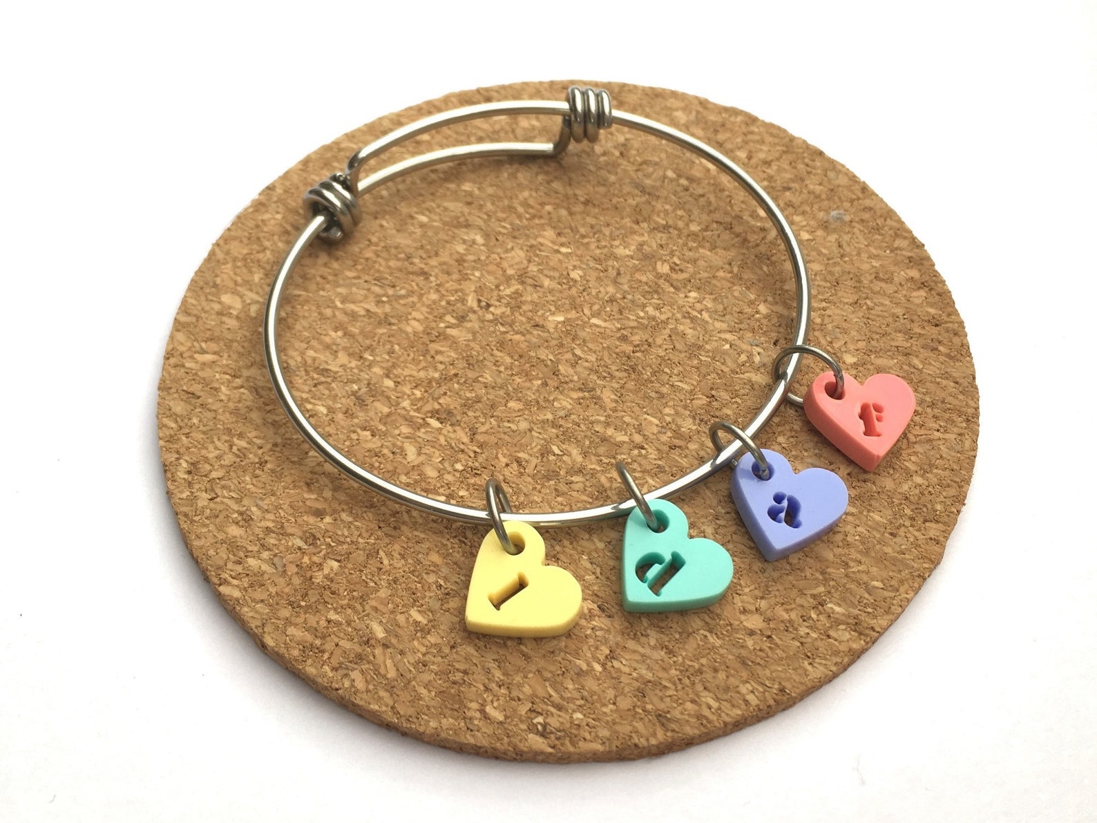 Candy heart bracelet bangle ladies sweetie love heart Etsy