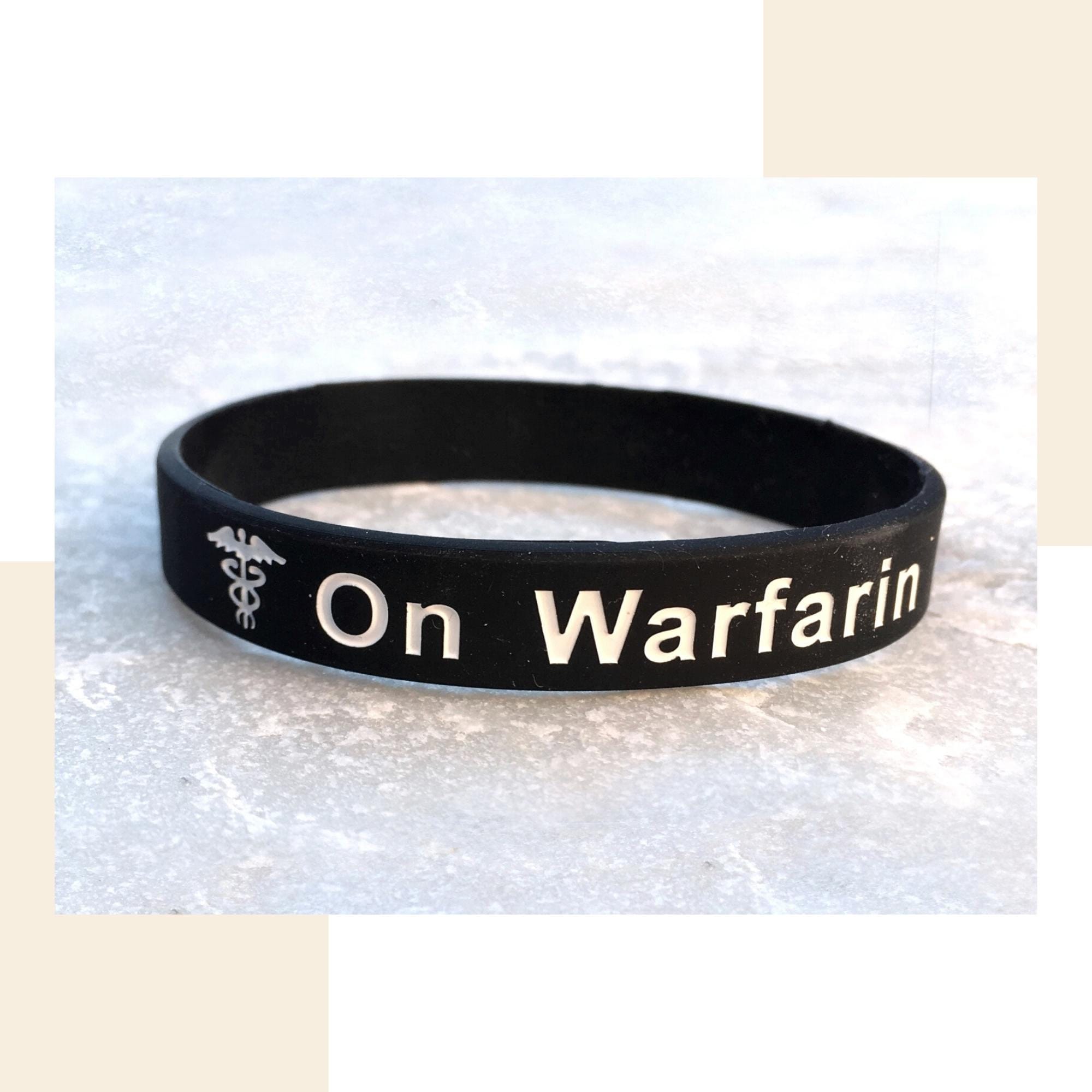 On Warfarin Medical Alert Wristband Bracelets Silicone ID Band - Etsy UK