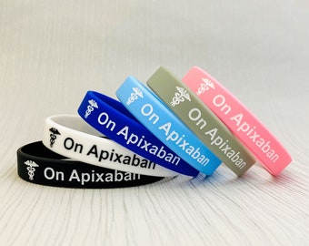 Unisex Apixaban Wristbands Anticoagulant Medication For Heart Attack Stroke Blood Thinner Clots Mens Womens Ladies Bands Set Of 3 UK