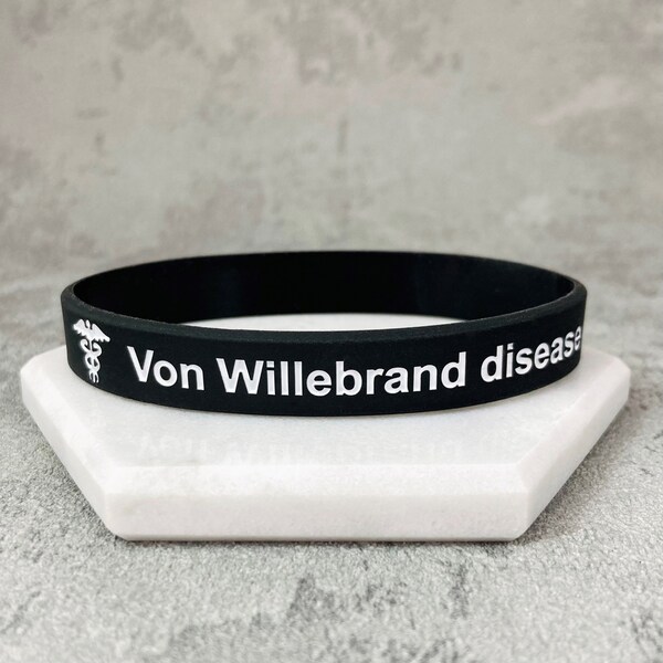 Unisex Blood Disorder Wristband For Mens Womens Ladies Von Willebrand Disease Blood Clot Condition Awareness Support Black White Bands UK