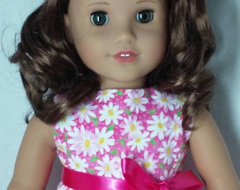 Daisies on Pink doll dress fits all 18 inch dolls including American Girl Doll