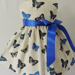 Blue Butterflies Doll dress fits 18 inch dolls including American Girl Doll immagine 1