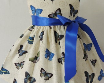 Blue Butterflies Doll dress fits 18 inch dolls including American Girl Doll