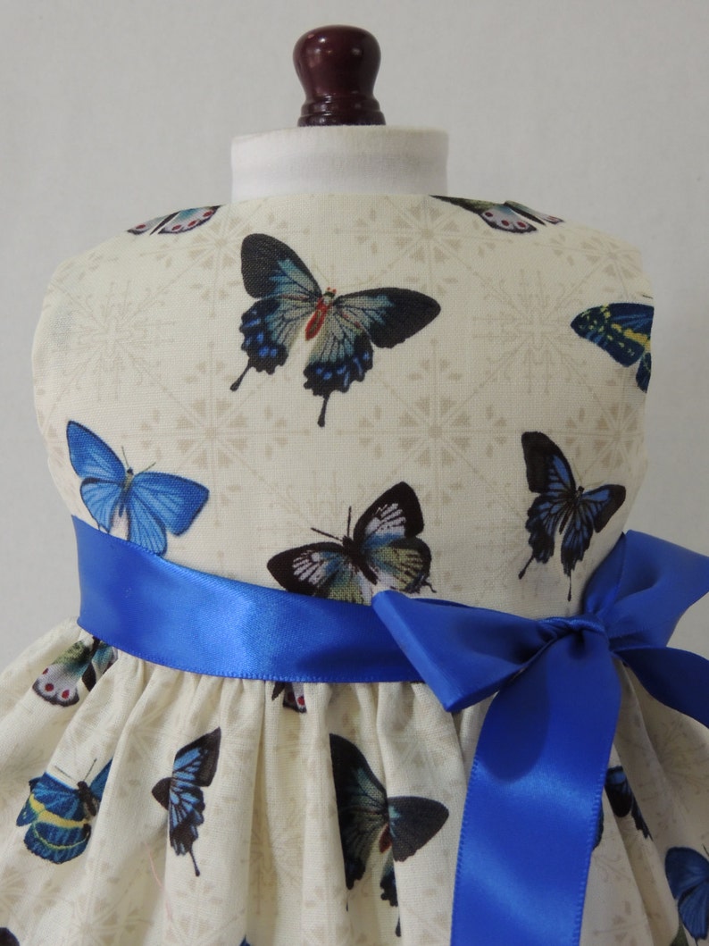 Blue Butterflies Doll dress fits 18 inch dolls including American Girl Doll image 2